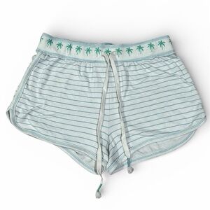 P.J Salvage Palm Tree Blue Stripes Shorts